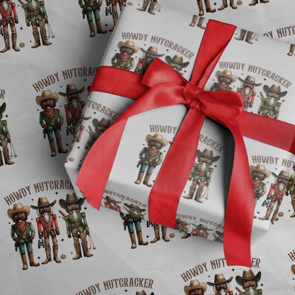 Nutcracker Cowboy Christmas Western Country Howdy Wrapping Paper Roll - Wonder Print Shop