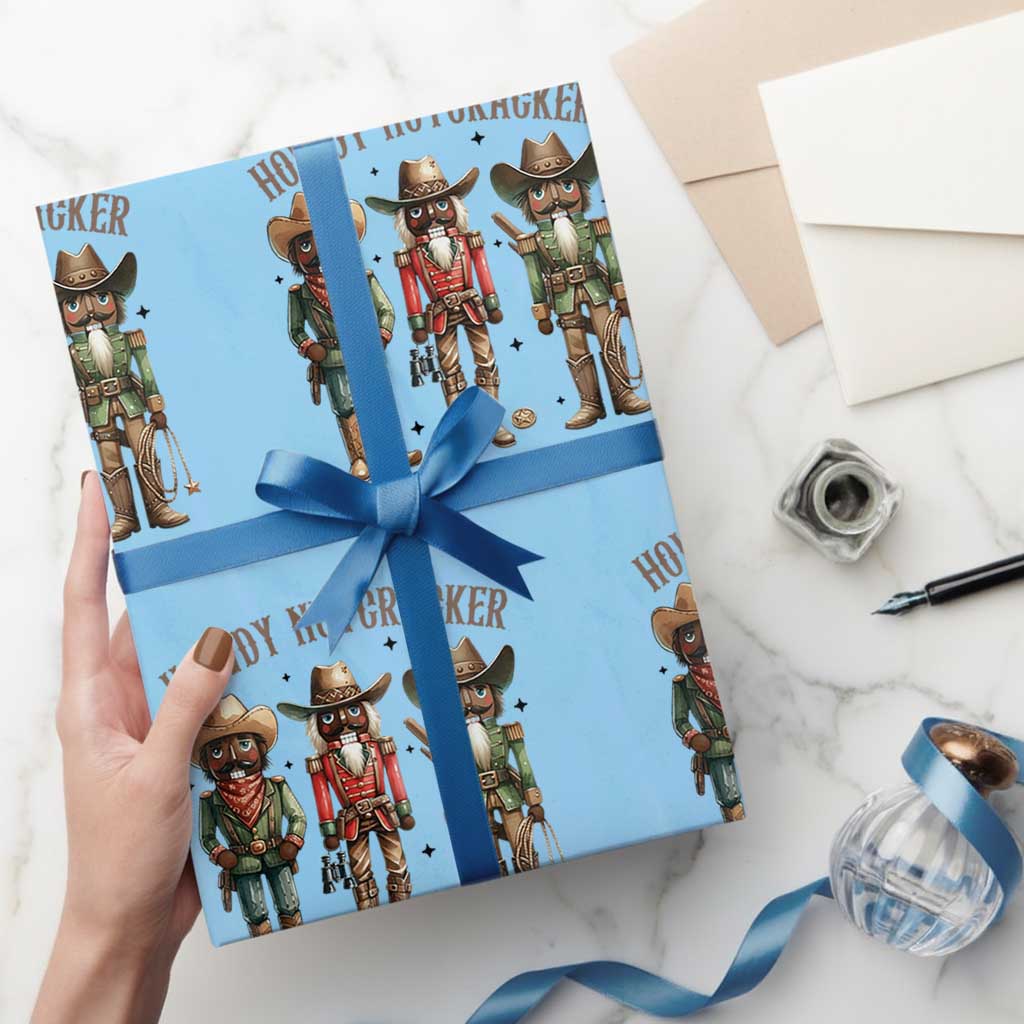 Nutcracker Cowboy Christmas Western Country Howdy Wrapping Paper Roll - Wonder Print Shop
