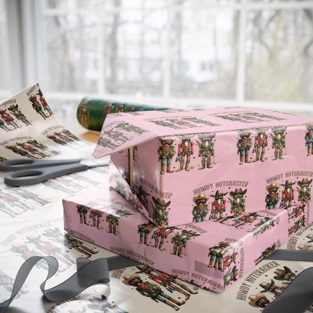 Nutcracker Cowboy Christmas Western Country Howdy Wrapping Paper Roll - Wonder Print Shop
