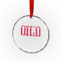 O-H-I-O State Crystal Glass Ornament Funny Skeletons Ohio Vintage Halloween Team - Wonder Print Shop