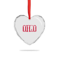 O-H-I-O State Heart Crystal Glass Ornament Funny Skeletons Ohio Vintage Halloween Team - Wonder Print Shop