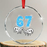 Ocean Water Wave Effect Printed Crystal Glass Ornament Six Seven Meme