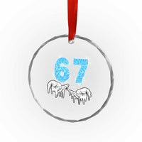 Ocean Water Wave Effect Printed Crystal Glass Ornament Six Seven Meme