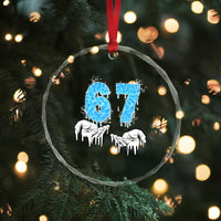Ocean Water Wave Effect Printed Crystal Glass Ornament Six Seven Meme