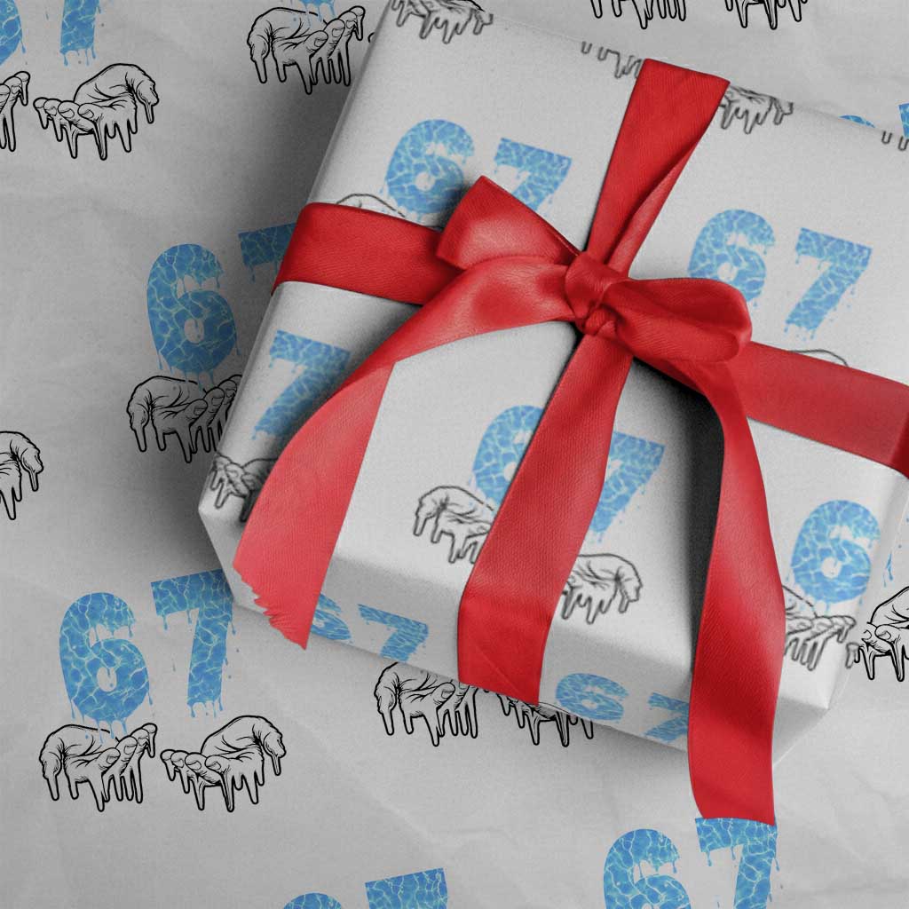 Ocean Water Wave Effect Printed Wrapping Paper Roll Six Seven Meme