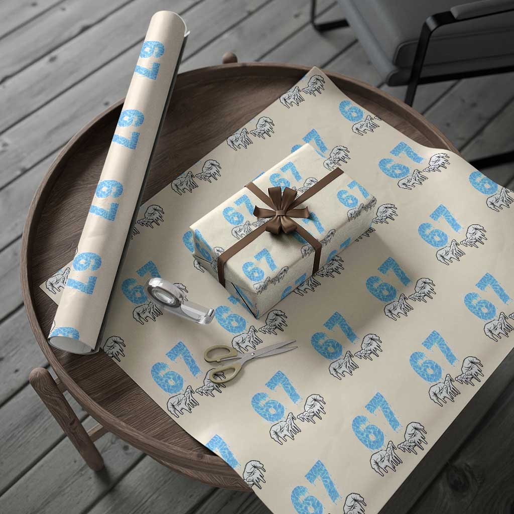Ocean Water Wave Effect Printed Wrapping Paper Roll Six Seven Meme