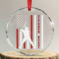 October Ready Crystal Glass Ornament Cool Distressed Philadelphia Baseball Fan US Flag - Wonder Print Shop