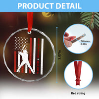 October Ready Crystal Glass Ornament Cool Distressed Philadelphia Baseball Fan US Flag - Wonder Print Shop