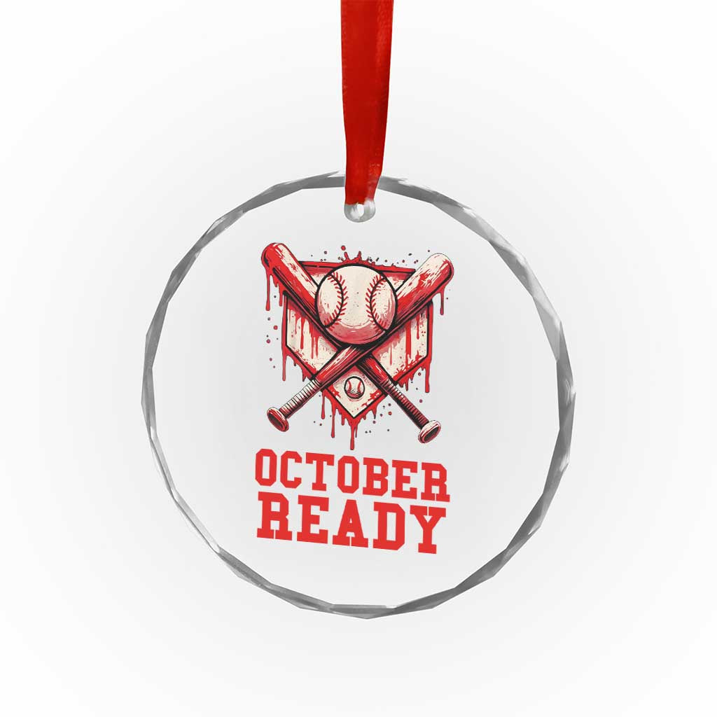 October Ready Crystal Glass Ornament Philadelphia Playoff Baseball Drip Graffiti - Wonder Print Shop