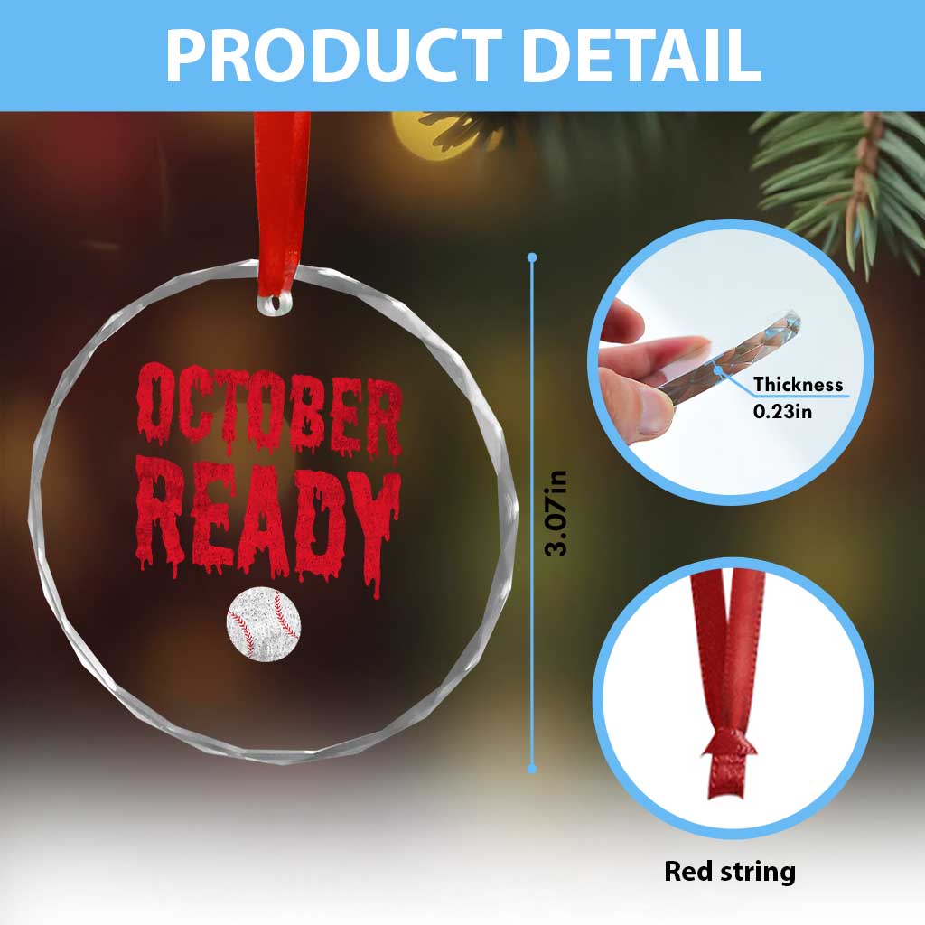 October Ready Crystal Glass Ornament Philadelphia Playoff Baseball Gift Halloween Costume TS10