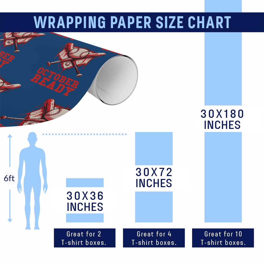 October Ready Wrapping Paper Roll Philadelphia Playoff Baseball Drip Graffiti - Wonder Print Shop