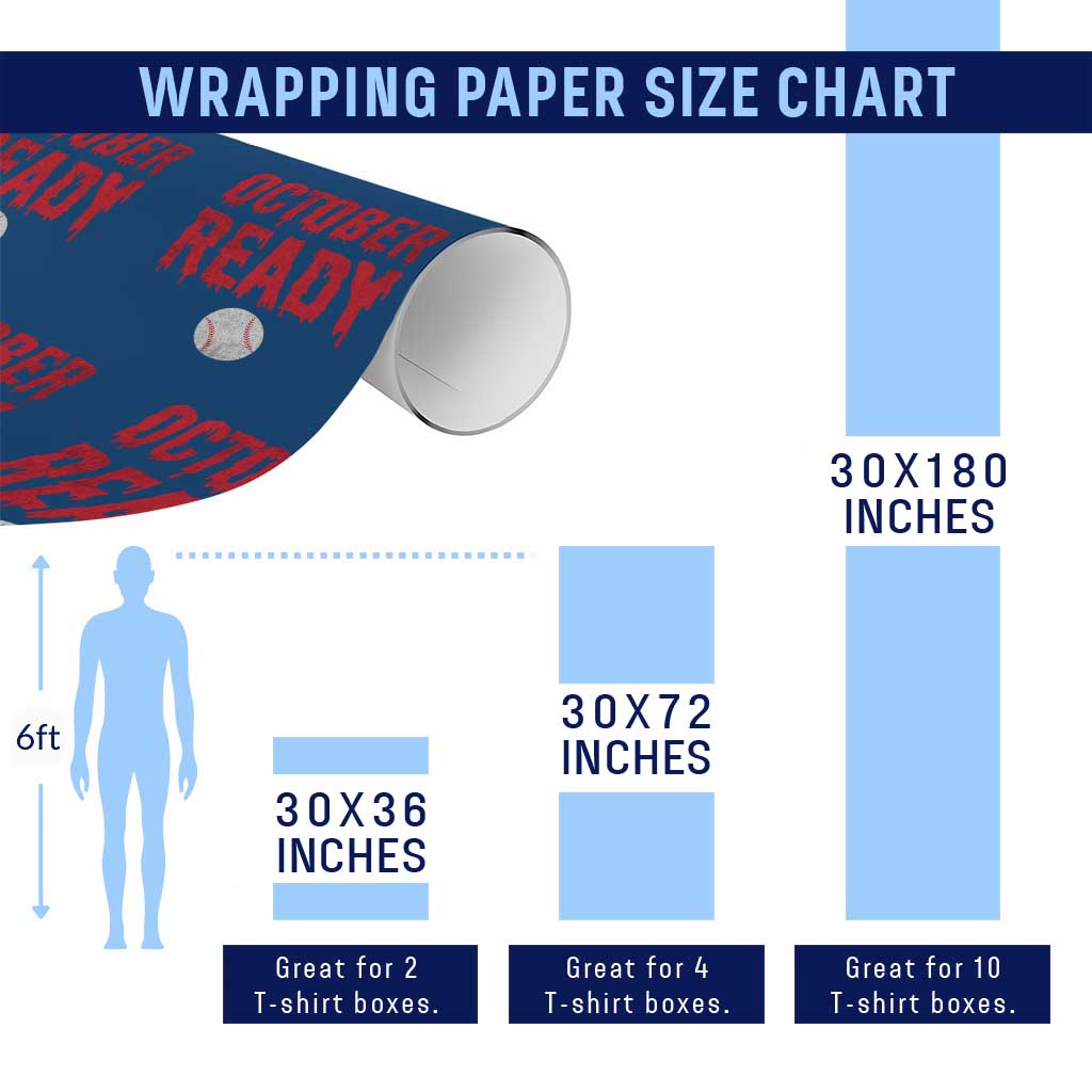 October Ready Wrapping Paper Roll Philadelphia Playoff Baseball Gift Halloween Costume - Wonder Print Shop