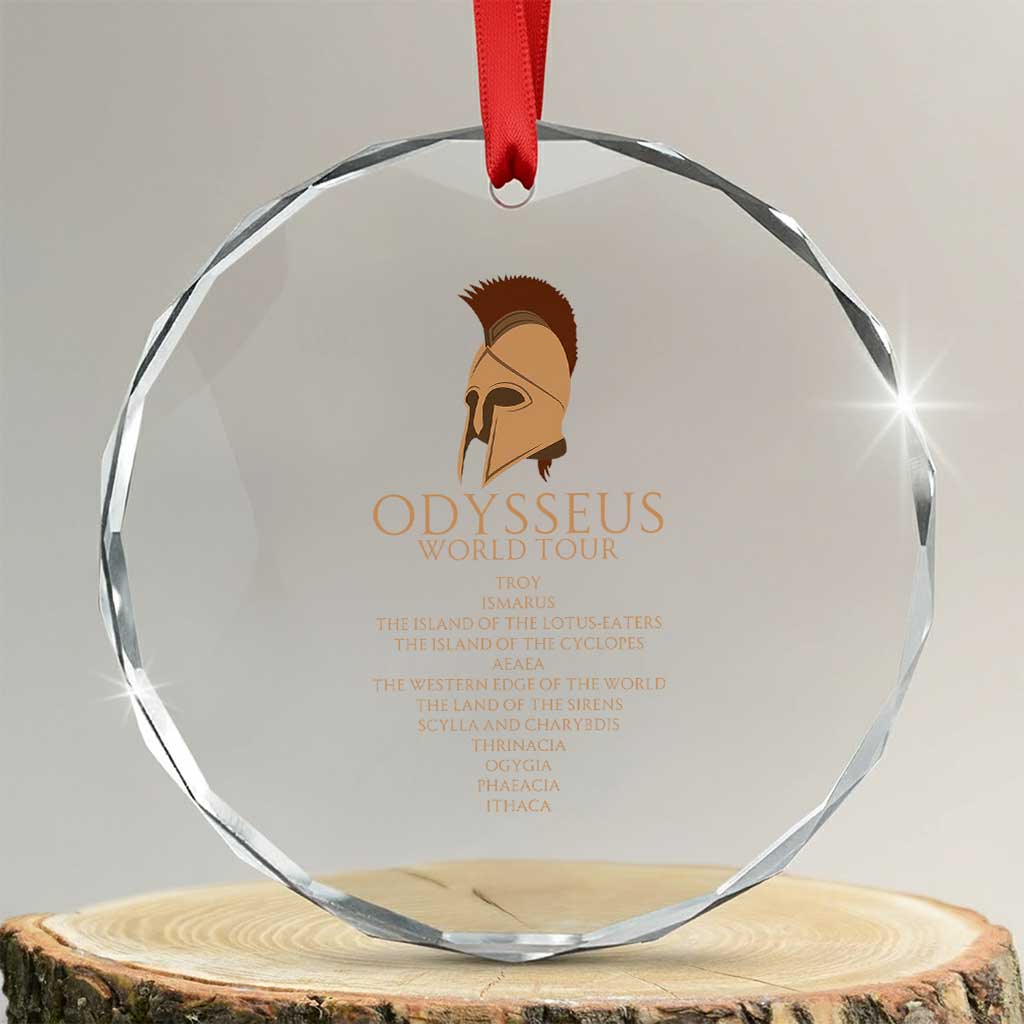 Odysseus Ancient Greek Odyssey World Tour Crystal Glass Ornament Mythology Corinthian Helmet History Lover Gift