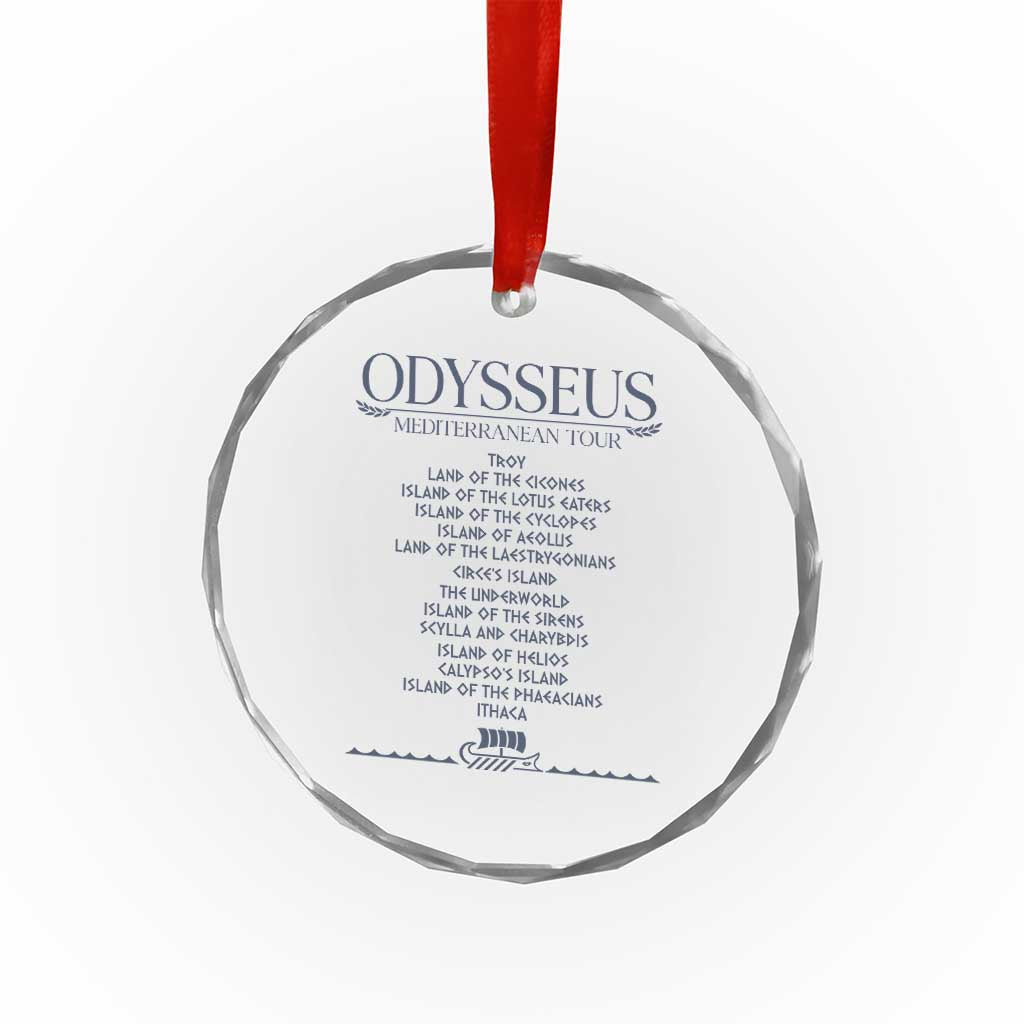 Odysseus Mediterranean Tour Crystal Glass Ornament Funny Greek Mythology Ancient History Graphic