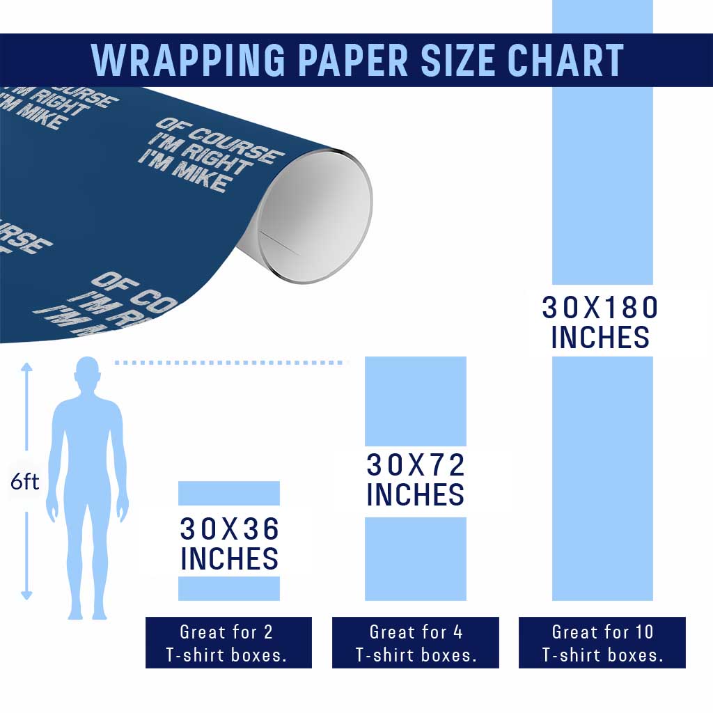 Of Course Im Right Im Mike Wrapping Paper Roll Funny Saying Gag Gift - Wonder Print Shop