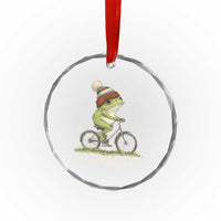 Off To Be Radical Left Scum Crystal Glass Ornament Funny Frog Resistance