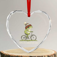 Off To Be Radical Left Scum Heart Crystal Glass Ornament Funny Frog Resistance