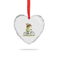 Off To Be Radical Left Scum Heart Crystal Glass Ornament Funny Frog Resistance