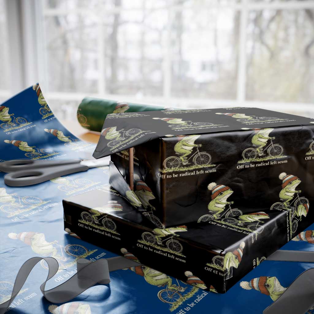 Off To Be Radical Left Scum Wrapping Paper Roll Funny Frog Resistance
