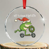 Off To Cause A Kerfuffle Crystal Glass Ornament Funny Frog Christmas - Wonder Print Shop