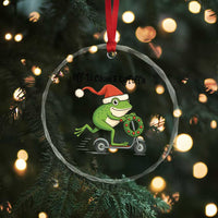 Off To Cause A Kerfuffle Crystal Glass Ornament Funny Frog Christmas Meme Weirdcore - Wonder Print Shop