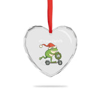 Off To Cause A Kerfuffle Heart Crystal Glass Ornament Funny Frog Christmas - Wonder Print Shop