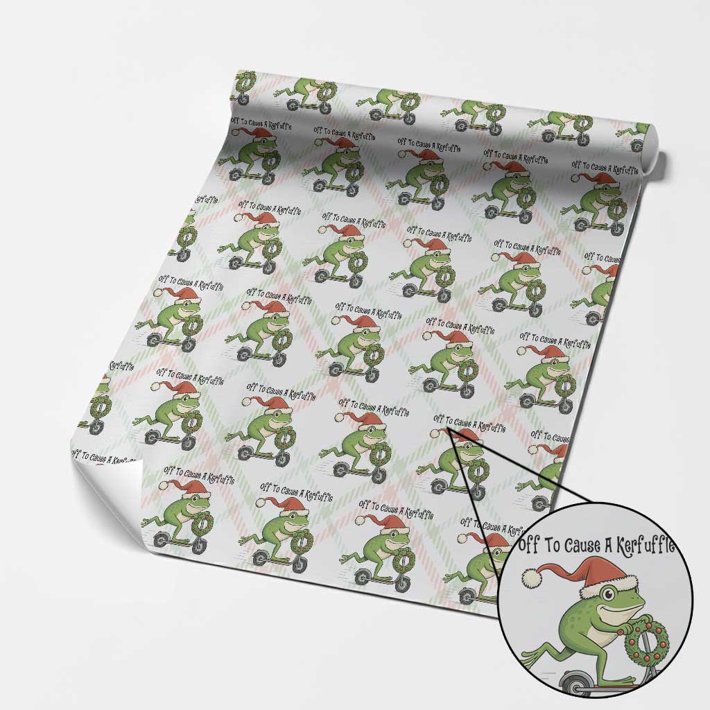 Off To Cause A Kerfuffle Wrapping Paper Roll Funny Frog Christmas Meme Weirdcore - Wonder Print Shop