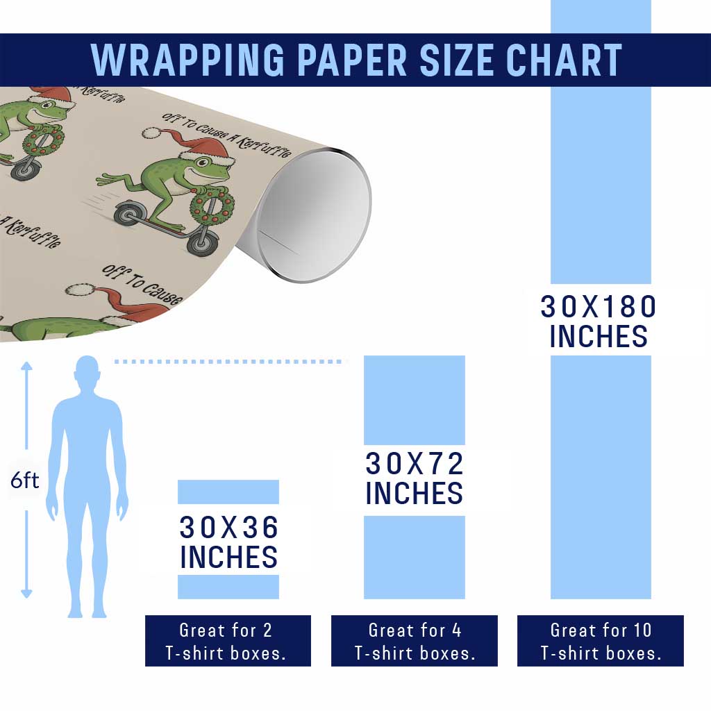 Off To Cause A Kerfuffle Wrapping Paper Roll Funny Frog Christmas Meme Weirdcore - Wonder Print Shop
