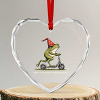 Off To Commit Dad Foolery Heart Crystal Glass Ornament Funny Daddy Frog Scooter Fathers Day