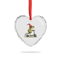 Off To Commit Dad Foolery Heart Crystal Glass Ornament Funny Daddy Frog Scooter Fathers Day