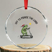 Off To Praise The Lord Crystal Glass Ornament Funny Frog Christian - Wonder Print Shop