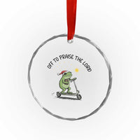 Off To Praise The Lord Crystal Glass Ornament Funny Frog Christian - Wonder Print Shop