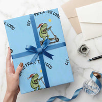 Off To Praise The Lord Wrapping Paper Roll Funny Frog Christian - Wonder Print Shop