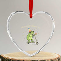 Off To Start Chapter 25 Heart Crystal Glass Ornament Funny Frog Scooter 25th Birthday Gift