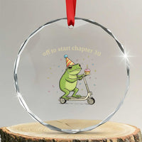 Off To Start Chapter 30 Crystal Glass Ornament Funny Frog Scooter 30th Birthday Gift