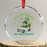 Off To Start The Shenanigans Crystal Glass Ornament St Patricks Day Frog