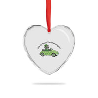 Off To Start The Shenanigans Heart Crystal Glass Ornament Funny Irish Raccoon