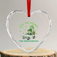 Off To Start The Shenanigans Heart Crystal Glass Ornament St Patricks Day Frog