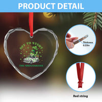 Off To Start The Shenanigans Heart Crystal Glass Ornament St Patricks Day Frog