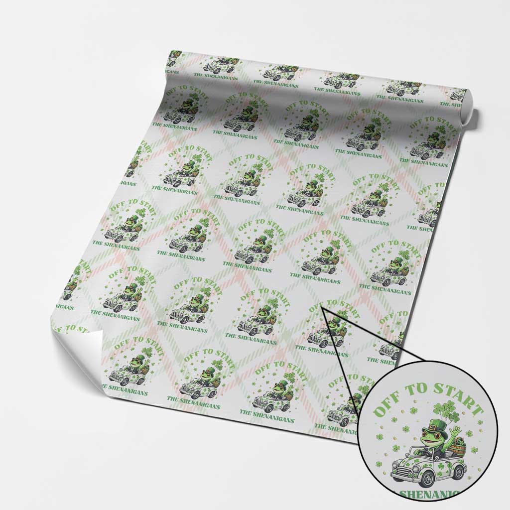 Off To Start The Shenanigans Wrapping Paper Roll St Patricks Day Frog