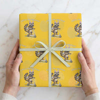 Off To The Egg Hunt Wrapping Paper Roll Funny Easter Raccoon