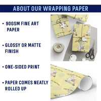 Off To The Egg Hunt Wrapping Paper Roll Funny Easter Bunny