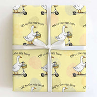 Off To The Egg Hunt Wrapping Paper Roll Funny Easter Goose
