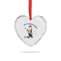 Off To Watch Bosnia Heart Crystal Glass Ornament Funny Goose Fudbal Fan Gift