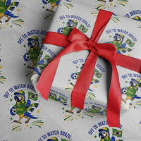 Off To Watch Brazil Wrapping Paper Roll Funny Tropical Bird Soccer Fan