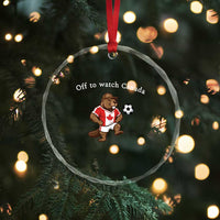 Off to Watch Canada Crystal Glass Ornament Patriotic Canadian Beaver Football Soccer Fan Gift