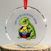 Off To Watch Ecuador Crystal Glass Ornament Funny Ecuador Iguana Soccer Fan Gift
