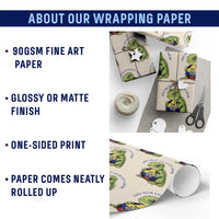 Off To Watch Ecuador Wrapping Paper Roll Funny Ecuador Iguana Soccer Fan Gift