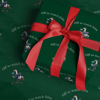 Off To Watch Fitba Wrapping Paper Roll Funny Scottish Goose Riding Scooter Football Fan