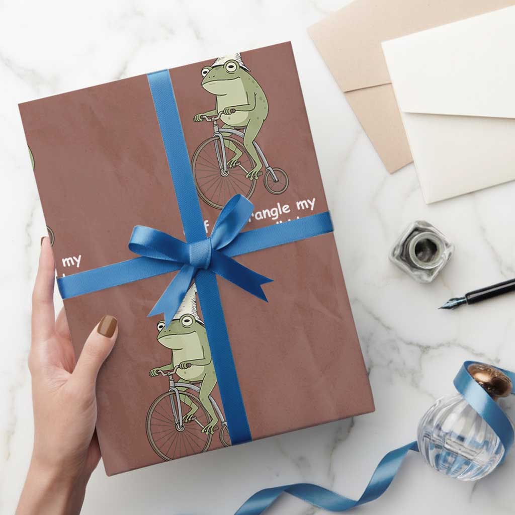 Off To Wrangle My Feral Grandkids Funny Grandparents Frog Wrapping Paper Roll